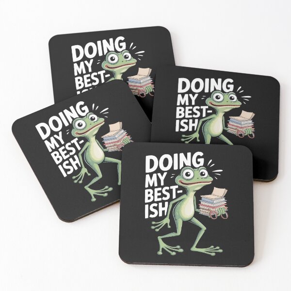 Item preview,  Doing My Best-ish Funny Student Frog Meme Overwhelmed School Gift designed and sold by Say It With Ink.