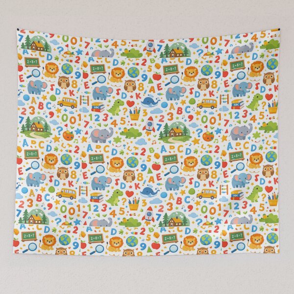 Item preview, Cute Educational Alphabet & Animals Kids Pattern designed and sold by SubhAksara.