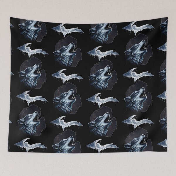 Item preview, Michigan Wolf Howling at the Moon Design designed and sold by LoneTide.