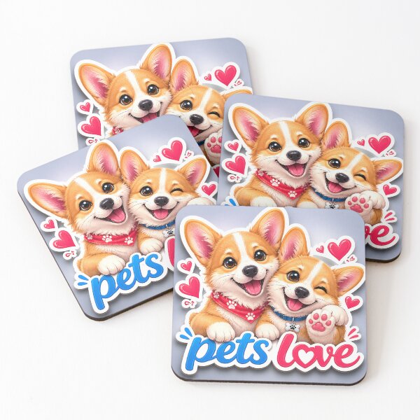 Item preview, pet dogs corgis love designed and sold by Geek4Art.