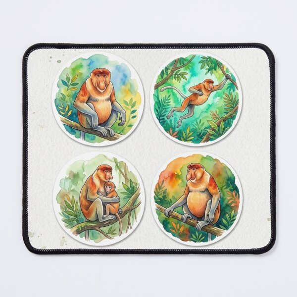Item preview, Watercolor Proboscis Monkey Sticker Set | Borneo Wildlife Stickers | Cute Exotic Animal Decals for Water Bottles, Laptops & Journals designed and sold by Design by Miiaarts.
