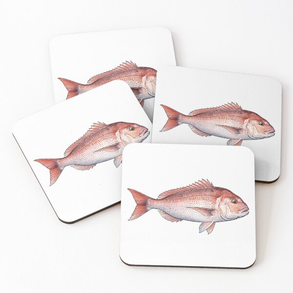 Item preview, Cartoon Snapper Fish Sport Fishing Coastal Artwork designed and sold by WhoopWhoopCo.