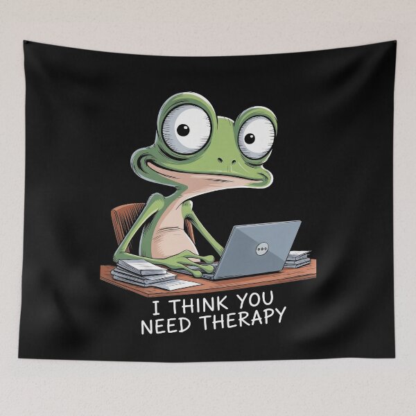 Item preview, I Think You Need Therapy Funny Sarcastic Frog Meme Friend Gift designed and sold by Say It With Ink.
