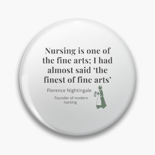 Item preview, Nursing Is A Fine Art - minimalist quote design Florence Nightingale nurse with a lamp designed and sold by AmoebaPress.