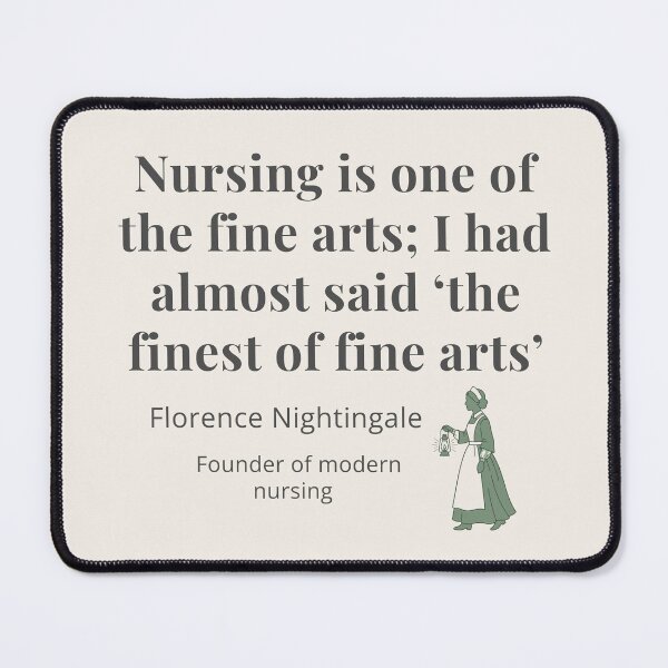 Item preview, Nursing Is A Fine Art - minimalist quote design Florence Nightingale nurse with a lamp designed and sold by AmoebaPress.