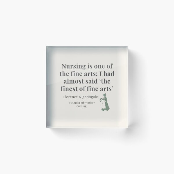 Item preview, Nursing Is A Fine Art - minimalist quote design Florence Nightingale nurse with a lamp designed and sold by AmoebaPress.