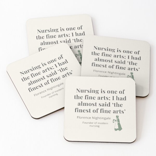 Item preview, Nursing Is A Fine Art - minimalist quote design Florence Nightingale nurse with a lamp designed and sold by AmoebaPress.