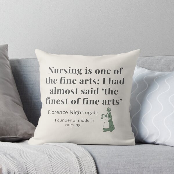 Item preview, Nursing Is A Fine Art - minimalist quote design Florence Nightingale nurse with a lamp designed and sold by AmoebaPress.