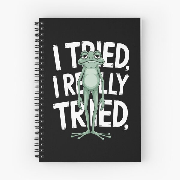 Item preview, I Tried I Really Tried Funny Defeated Frog Meme Relatable Gift designed and sold by Say It With Ink.