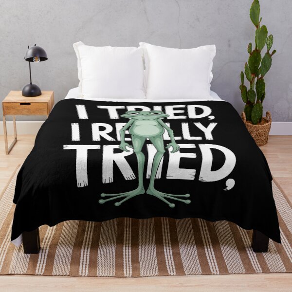 Item preview, I Tried I Really Tried Funny Defeated Frog Meme Relatable Gift designed and sold by Say It With Ink.