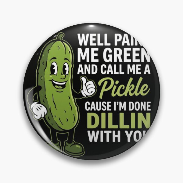 Item preview, Funny Pickle Pun - I'm Done Dillin With You Vintage Cartoon designed and sold by haitrieuic96.