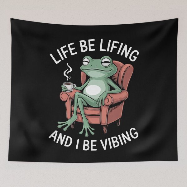 Item preview, Life Be Lifing And I Be Vibing Funny Chill Frog Meme Coffee Gift designed and sold by Say It With Ink.