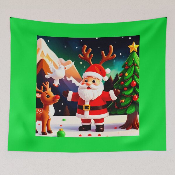 Item preview, Deep colors Santa reindeer with dove love designed and sold by Jsw-speedartja.