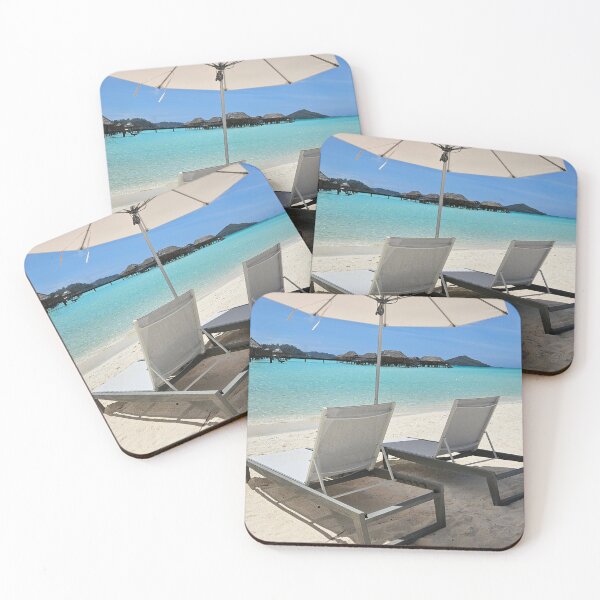 Item preview, Bora Bora Beach Loungers — Overwater Bungalows and Turquoise Lagoon, French Polynesia designed and sold by IsleAmore.