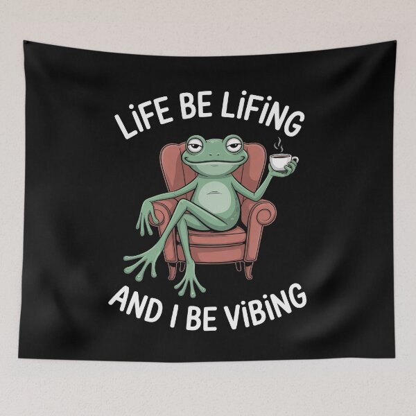 Item preview, Life Be Lifing And I Be Vibing Funny Unbothered Frog Meme Gift designed and sold by Say It With Ink.