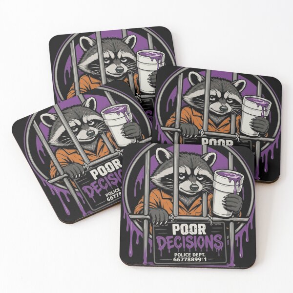 Item preview, Poor Decisions Raccoon Prison Mugshot Purple Drink Meme designed and sold by haitrieuic96.