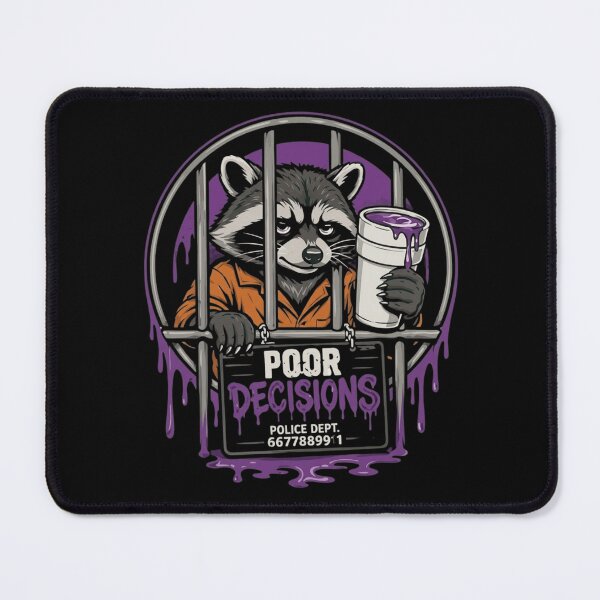 Item preview, Poor Decisions Raccoon Prison Mugshot Purple Drink Meme designed and sold by haitrieuic96.
