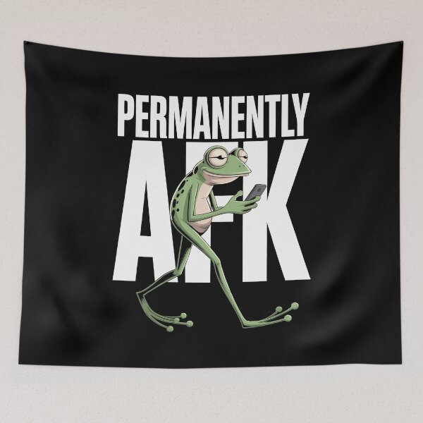 Item preview, Permanently AFK Funny Gamer Frog Meme Doomscrolling Gift designed and sold by Say It With Ink.
