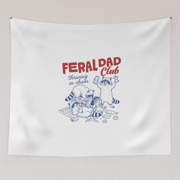 Item preview, Raccoon going through the trash Feral Dad Club thriving in chaos vintage designed and sold by VortexdagoArt.