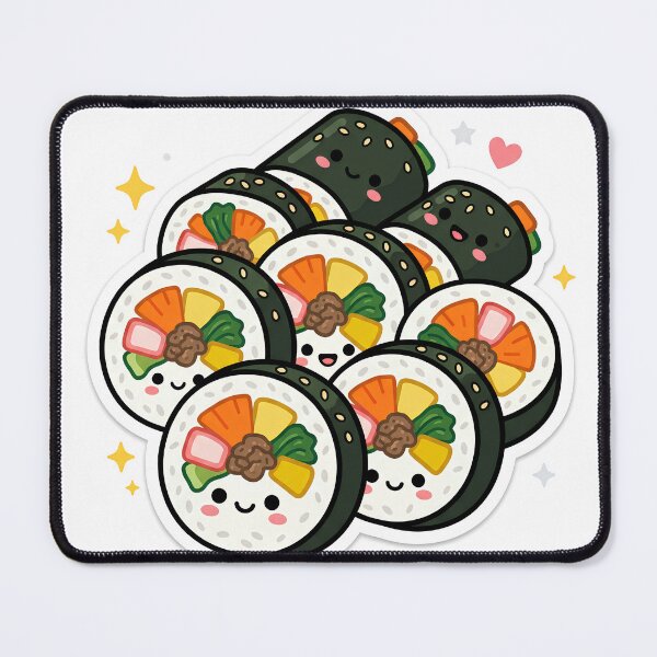 Item preview, Cute Kawaii Gimbap Korean Seaweed Rice Roll Sticke designed and sold by KooksStudio.