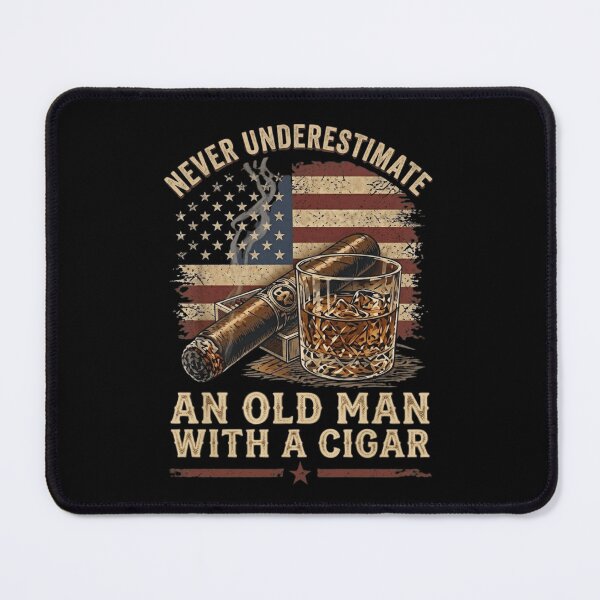 Item preview, Never Underestimate An Old Man With A Cigar American Flag Whiskey designed and sold by haitrieuic96.