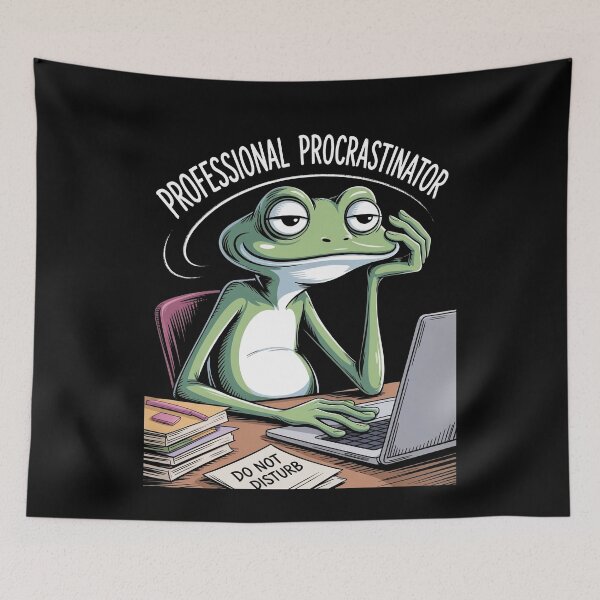 Item preview, Professional Procrastinator Funny Lazy Frog Meme Office Humor Gift designed and sold by Say It With Ink.