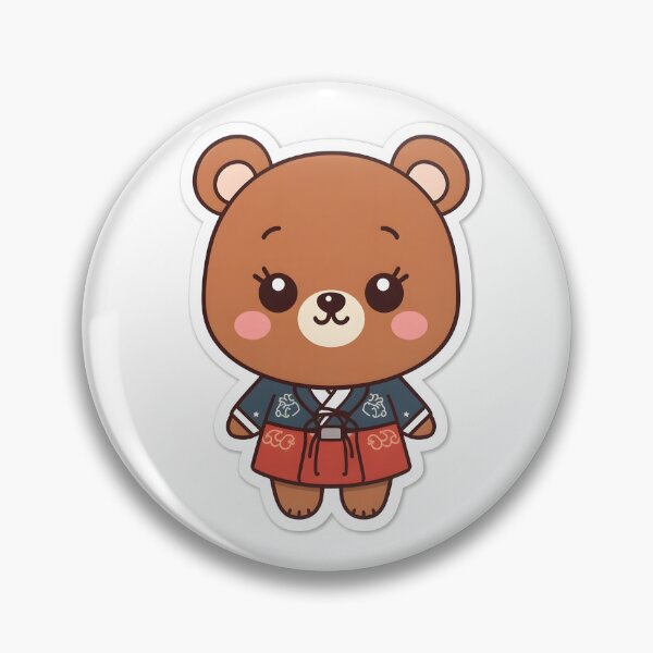 Item preview, Cute Bear Wearing Korean Hanbok Sticker designed and sold by KooksStudio.