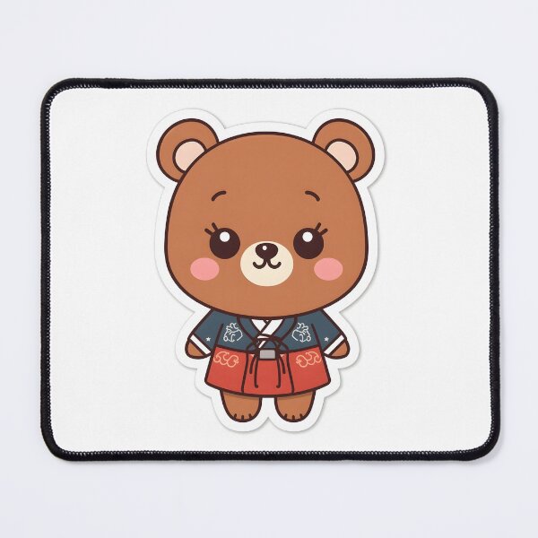 Item preview, Cute Bear Wearing Korean Hanbok Sticker designed and sold by KooksStudio.