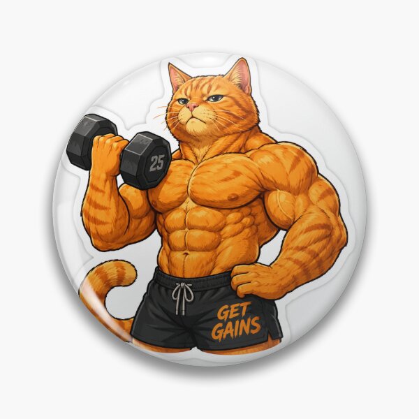 Item preview, One Arm Bicep Curl Orange Cat designed and sold by Aggressively Average .