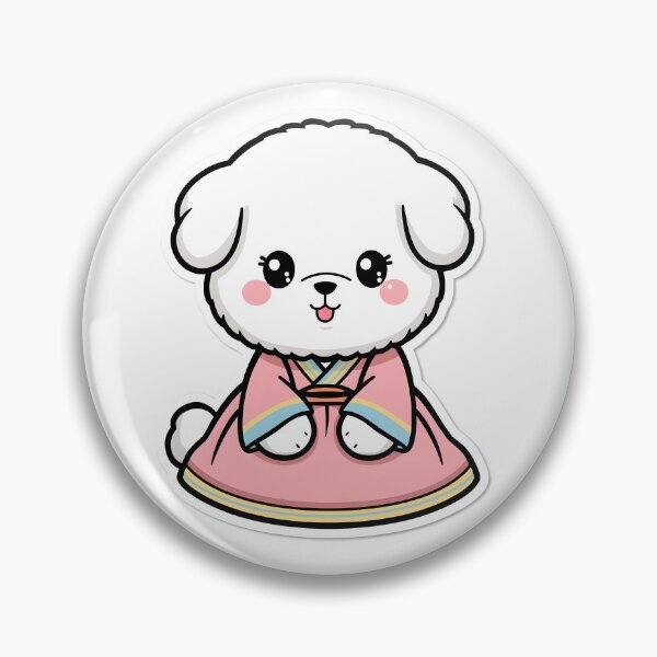 Item preview, Cute Dog Wearing Korean Hanbok Sticker designed and sold by KooksStudio.