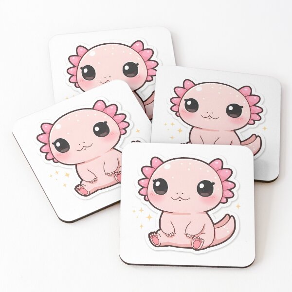 Item preview, Cute Kawaii Axolotl Pastel Pink Sparkle Sticker designed and sold by KooksStudio.