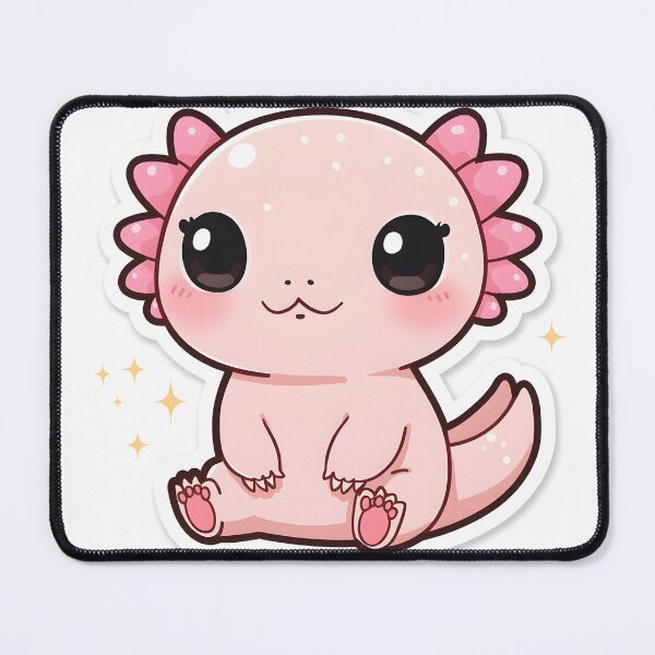 Item preview, Cute Kawaii Axolotl Pastel Pink Sparkle Sticker designed and sold by KooksStudio.