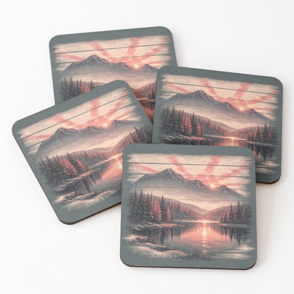 Item preview, Vintage Japanese Mountain Lake Sunset designed and sold by 0606PM.