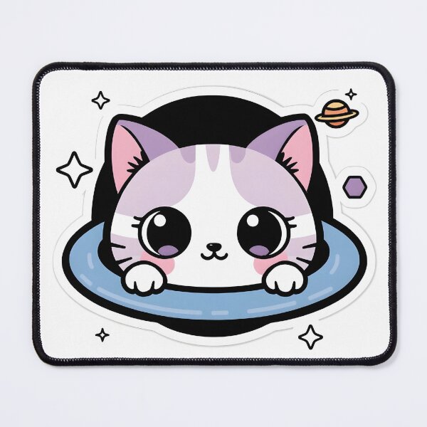 Item preview, Kawaii Cat Peeking Out Black Hole Sticker designed and sold by KooksStudio.