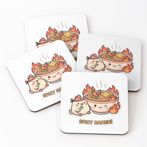 Item preview, Cute Kawaii Fire Noodles Spicy Ramen Korean Chicken Sticker designed and sold by KooksStudio.