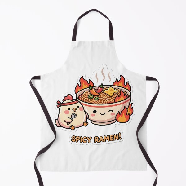 Item preview, Pegatina de fideos picantes Kawaii de ramen coreano con pollo. designed and sold by KooksStudio.