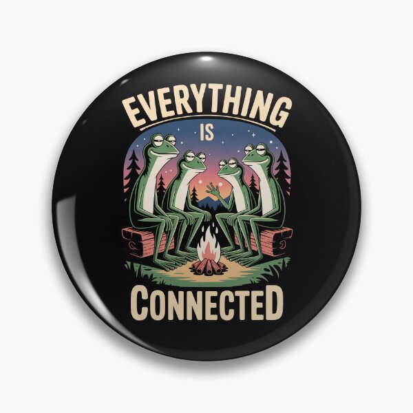 Item preview, Everything Is Connected Funny Conspiracy Theorist Frog Meme designed and sold by Say It With Ink.