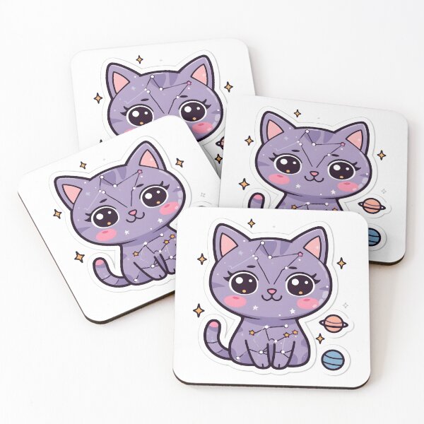 Item preview, Cute Kawaii Constellation Cat Galaxy Space Sticker designed and sold by KooksStudio.