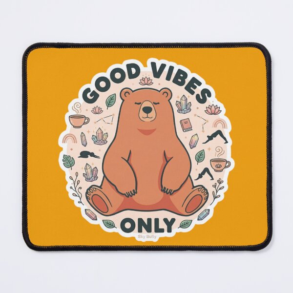 Item preview, Good Vibes Only Meditation Bear Shirt Yoga Crystal Self Care Wellness Gift Bear Tee designed and sold by Sky-bully.