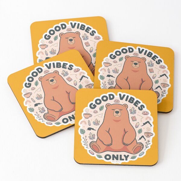 Item preview, Good Vibes Only Meditation Bear Shirt Yoga Crystal Self Care Wellness Gift Bear Tee designed and sold by Sky-bully.