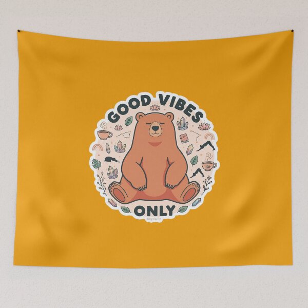 Item preview, Good Vibes Only Meditation Bear Shirt Yoga Crystal Self Care Wellness Gift Bear Tee designed and sold by Sky-bully.