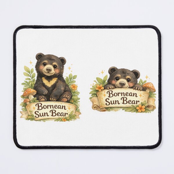 Item preview, Cute Bornean Sun Bear Watercolor Sticker designed and sold by Design by Miiaarts.