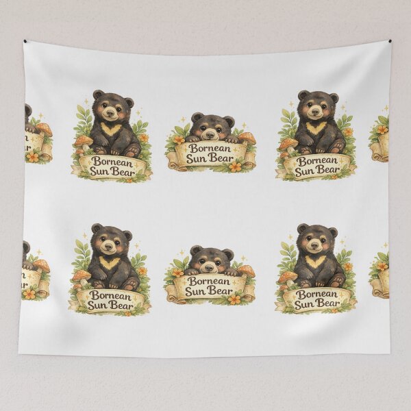 Item preview, Cute Bornean Sun Bear Watercolor Sticker designed and sold by Design by Miiaarts.