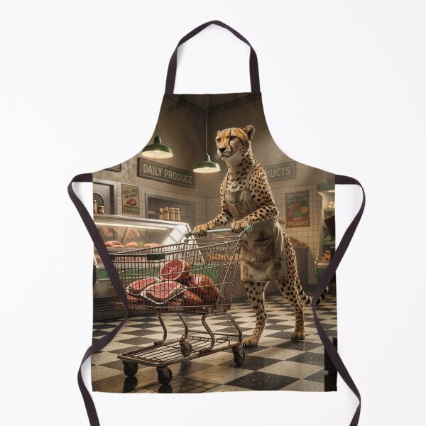 Item preview, Cheetah Buys Meat for a Barbecue designed and sold by Tridentulus.