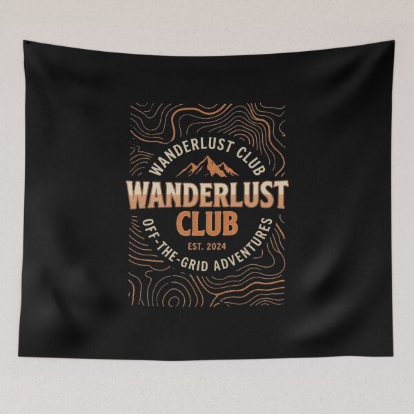 Item preview, Wanderlust Club Off The Grid Adventure Retro Topography designed and sold by RoyalDeluxGo.