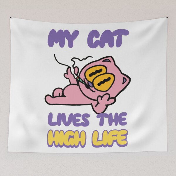 Item preview, My Cat Lives The High Life Funny Stoner Cat designed and sold by GenZFashion000.