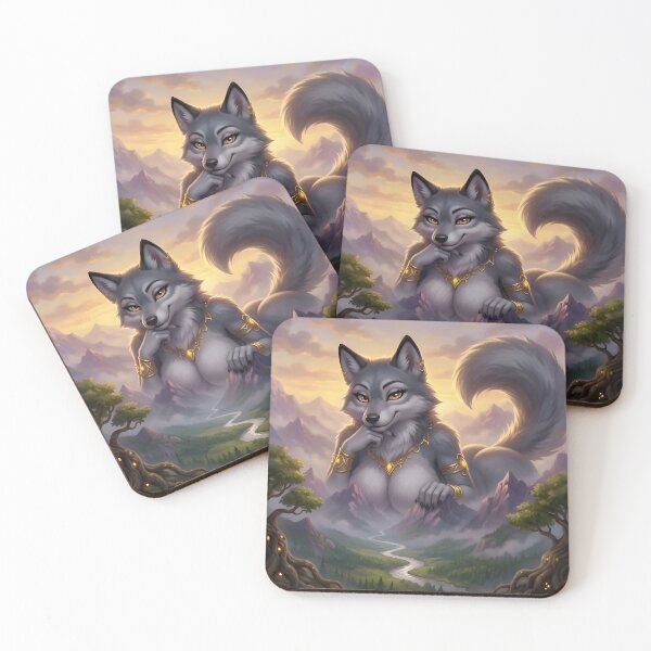 Item preview, Giantess Wolf Goddess of the Valley - Fantasy Anthroporphic Art designed and sold by Trevor Cutler.