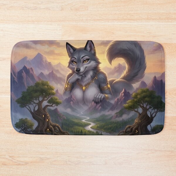 Item preview, Giantess Wolf Goddess of the Valley - Fantasy Anthroporphic Art designed and sold by Trevor Cutler.