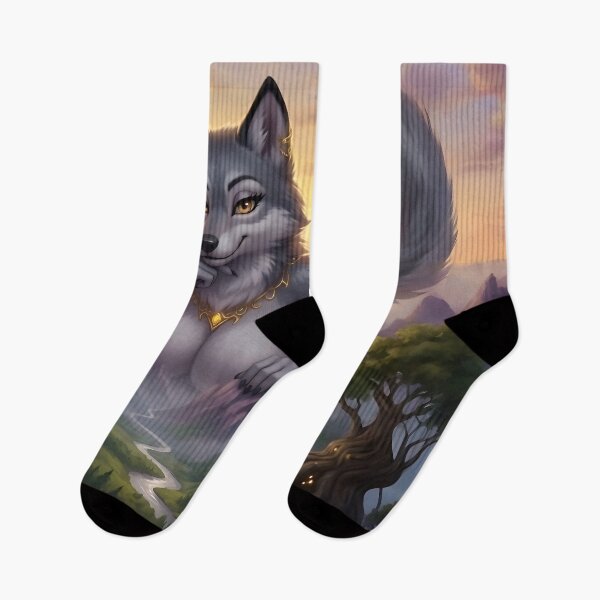 Item preview, Giantess Wolf Goddess of the Valley - Fantasy Anthroporphic Art designed and sold by Trevor Cutler.
