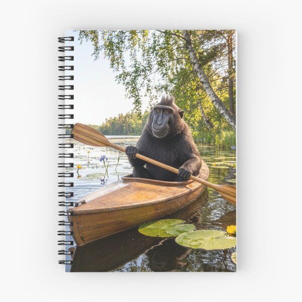 Item preview, Black Crested Macaque Floats Minnesota Lake designed and sold by Tridentulus.